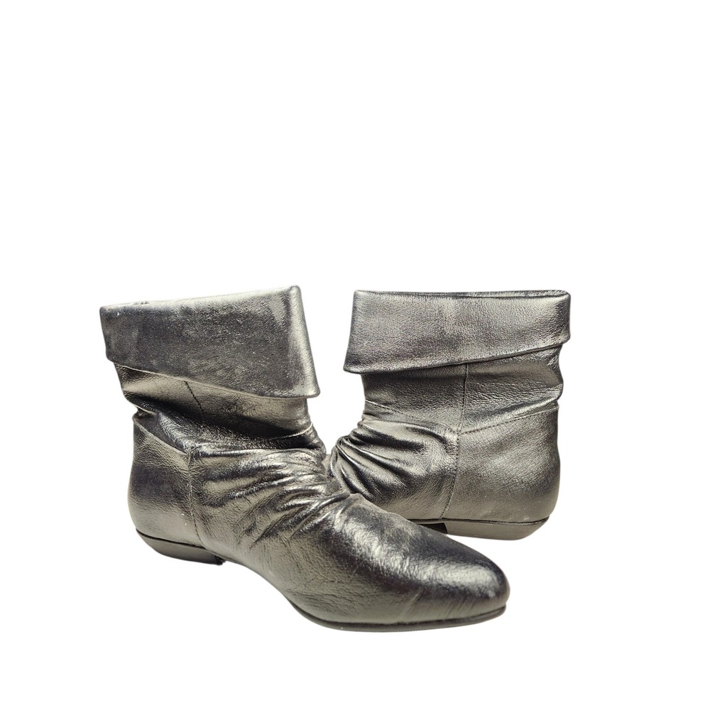 Black Slouchy Ankle Boots 90s Indie Sleaze Grunge Flat Booties Fairy Boho 6